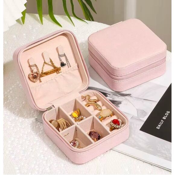 Women's Small Travel Jewelry Box - Peach - Picture 6 of 8